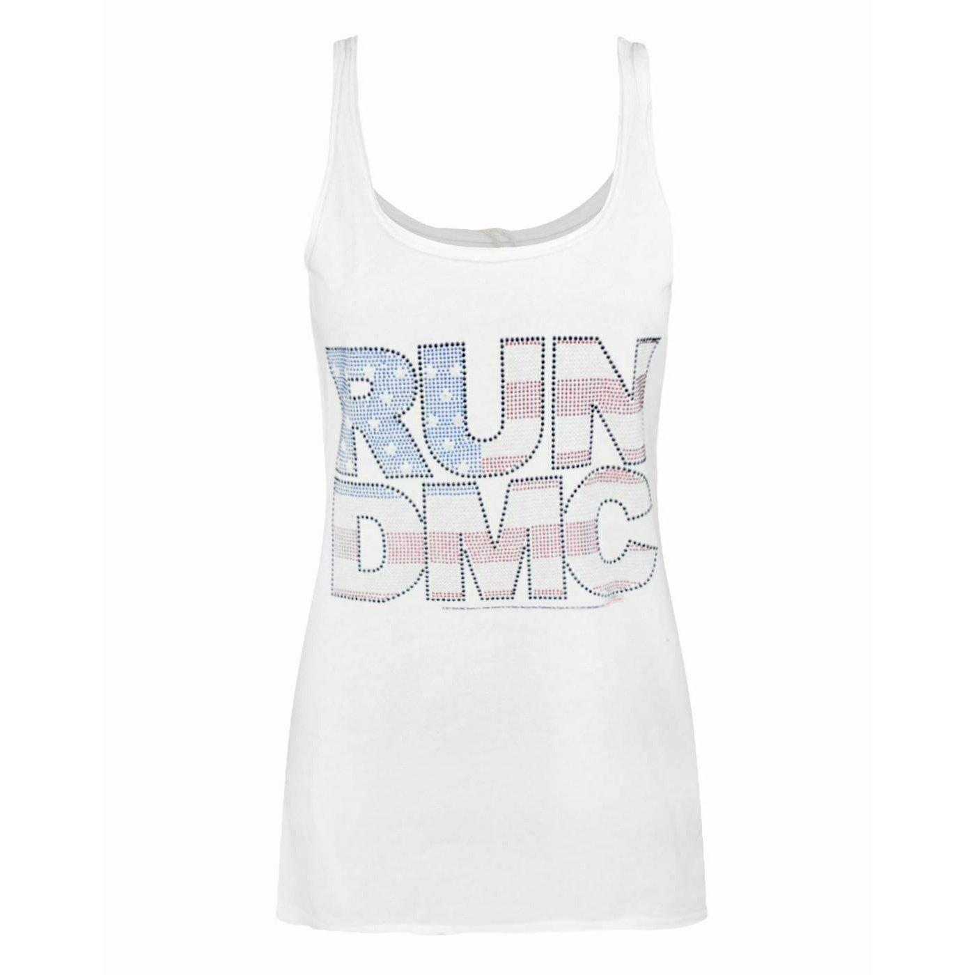 Image of Rundmctanktop Mit Usaflaggendesign Und Schmucksteinen Damen Weiss S