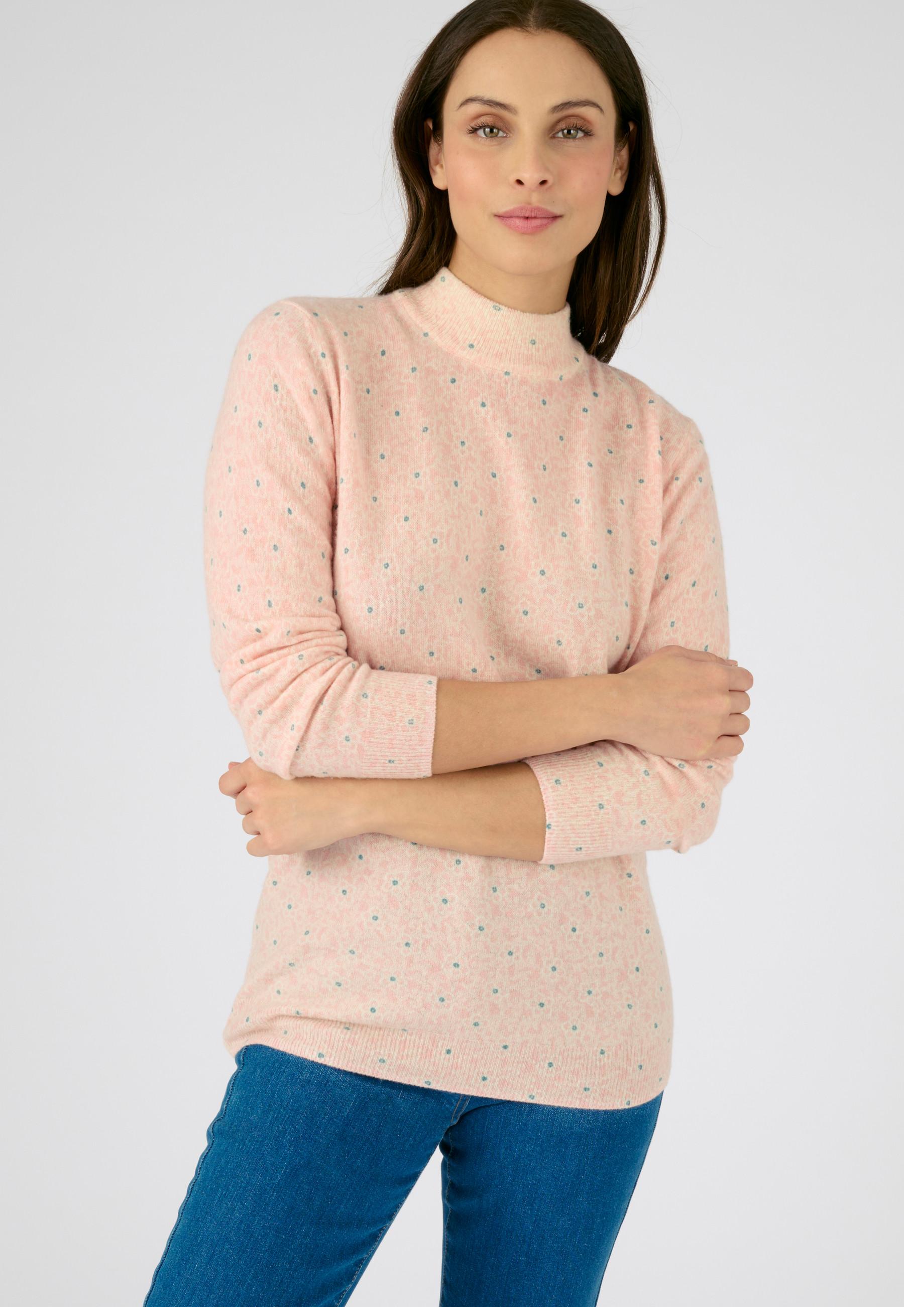 Damart  Bedruckter Pullover Stehkragen mit Hauptanteil Wolle. 