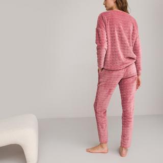 La Redoute Collections  Fleece-Pyjama mit langen Ärmeln 