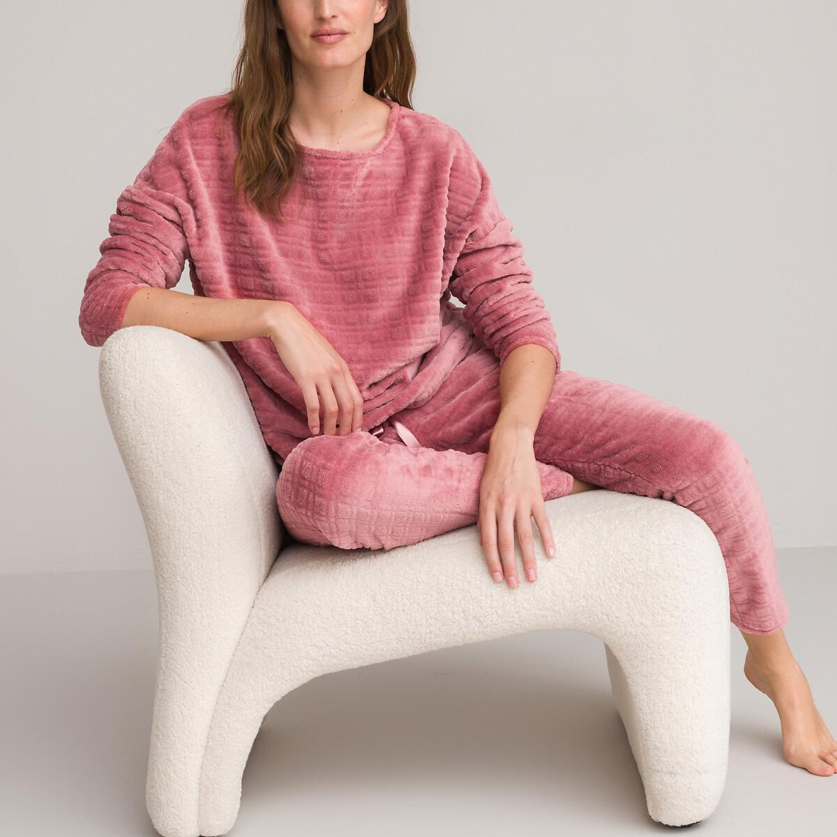 La Redoute Collections  Fleece-Pyjama mit langen Ärmeln 