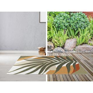 Vente-unique Teppich mit tropischem Muster - Indoor oder Outdoor - 150 x 200 cm - Mehrfarbig - FLORINA  