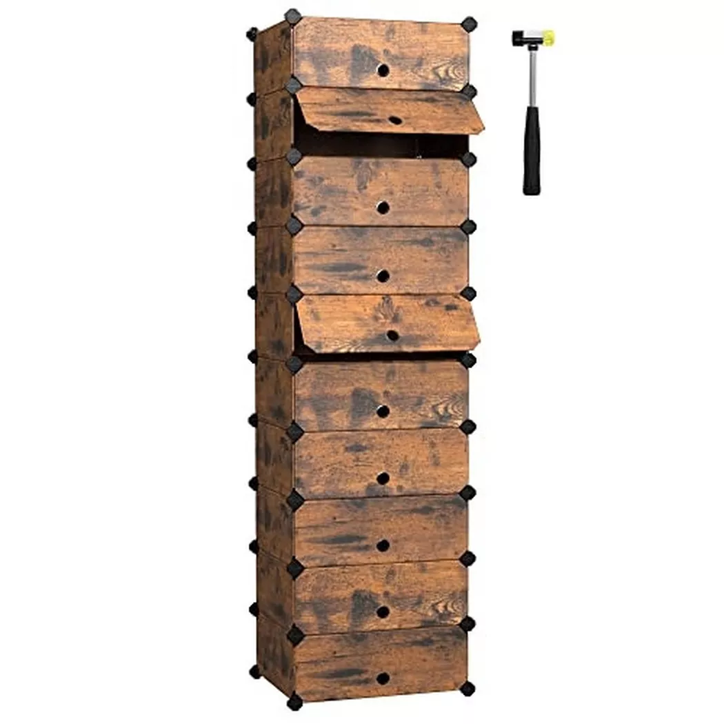 Portascarpe SONGMICS 20 paia 10 ante marrone vintage