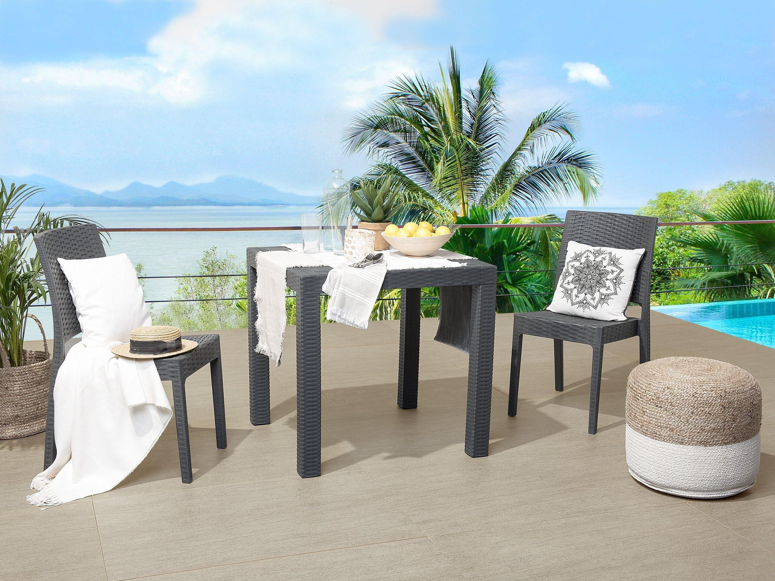 Beliani Tavolo da pranzo da giardino en Materiale sintetico Industriale FOSSANO  