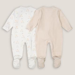 La Redoute Collections  2er-Pack Samt-Strampler mit Lama-Motiven 