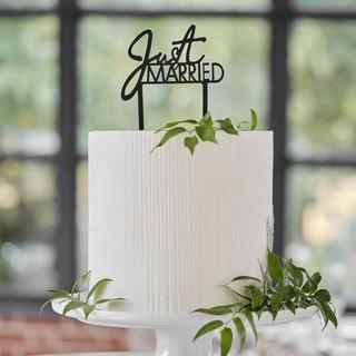 Ginger Ray  Cake topper Just Married acrylique noir 