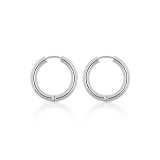 MUAU Schmuck  Charnière créole en or blanc 750 à  fil rond 21mm 