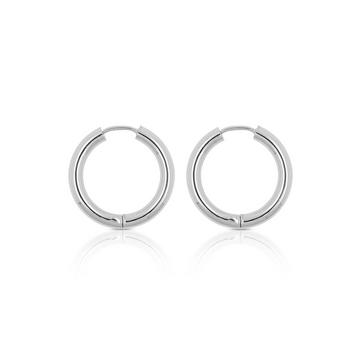 Creolen Weissgold 750 Runddraht Scharnier 21mm