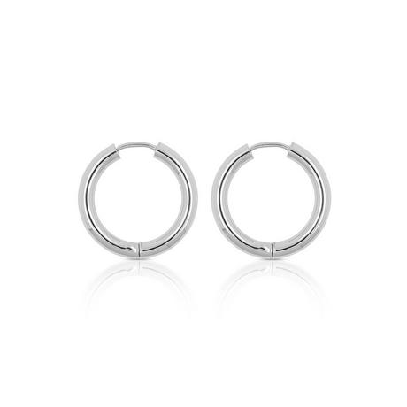 MUAU Schmuck  Charnière créole en or blanc 750 à  fil rond 21mm 