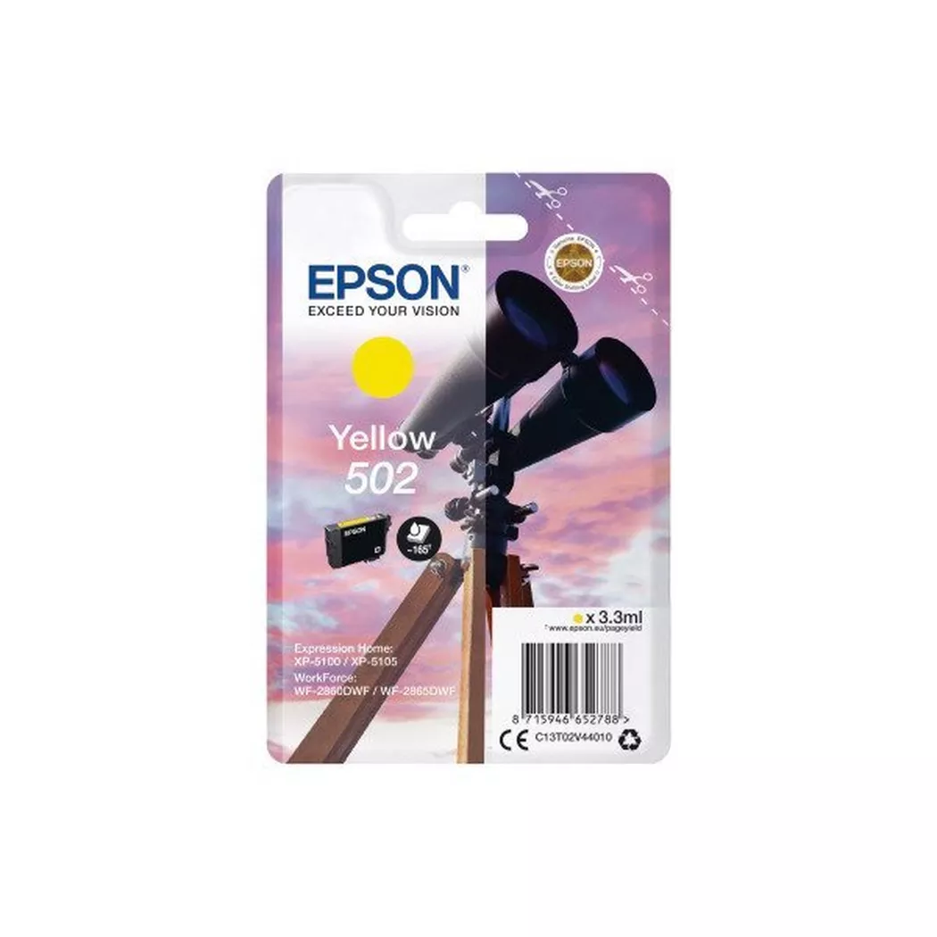 Epson – Tintenpatrone 502 yellow T02V440 WF-2860/XP-5100 160 Seiten, One Size