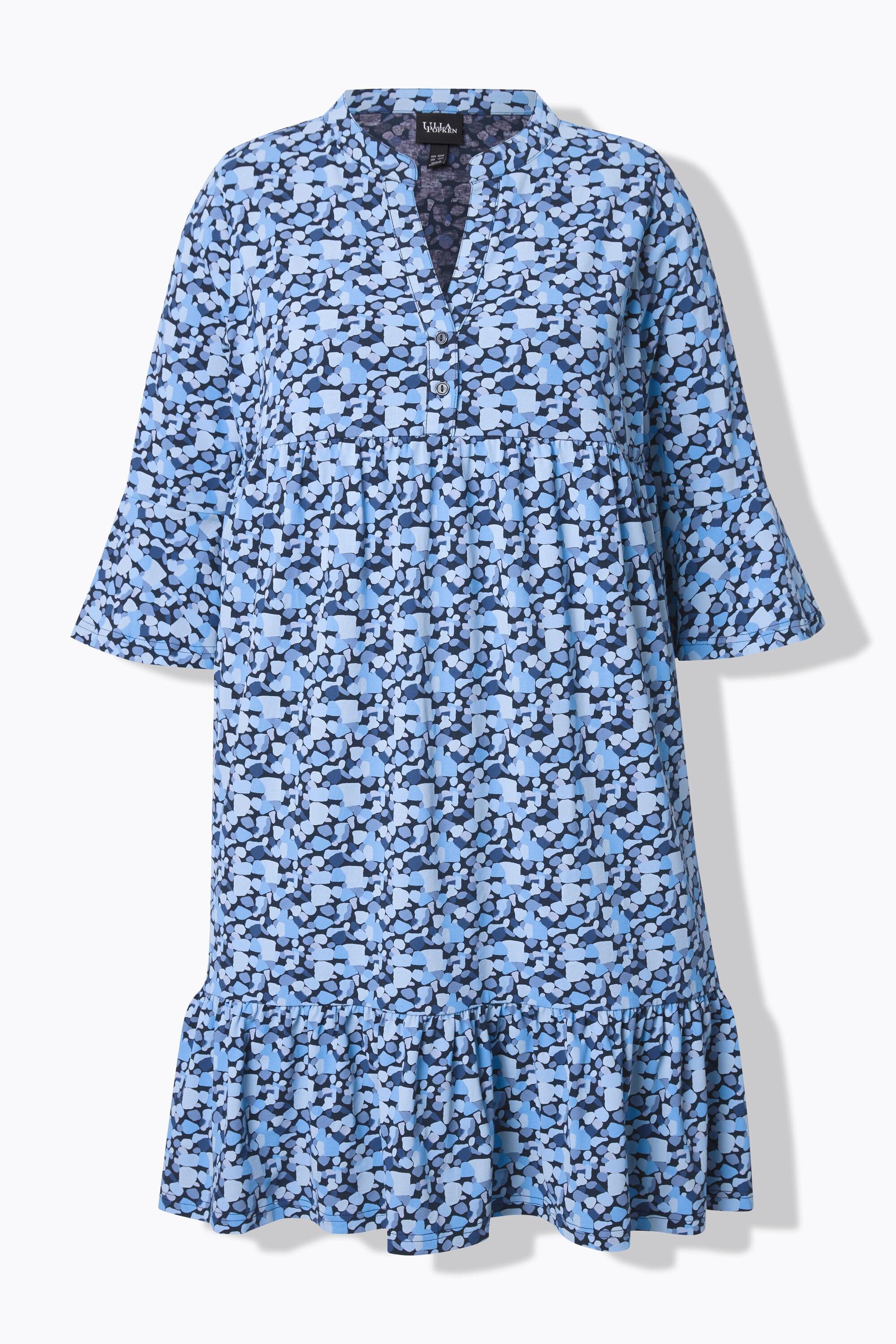 Ulla Popken Abito in jersey A-line Scollo a tunica Maniche 3/4  