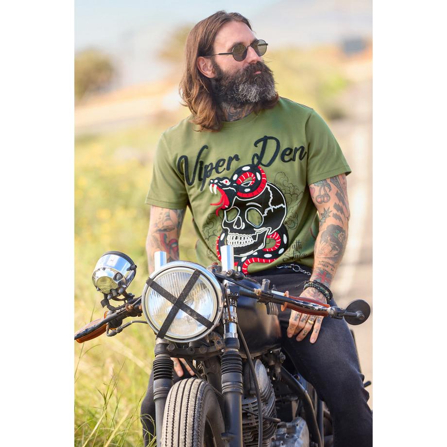 Besticktes Graphic-T-Shirt mit Totenkopf-Detail