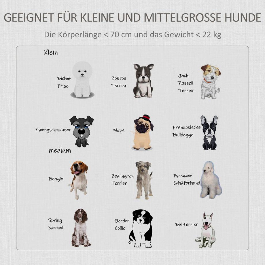 Northio  Niche De Transport En Bois Pour Chien Avec Plateau De Table Et Coussin, Cage Pour Petits Animaux, Table D'Appoint, Gris + Blanc, 85 X 55 X 75 Cm 