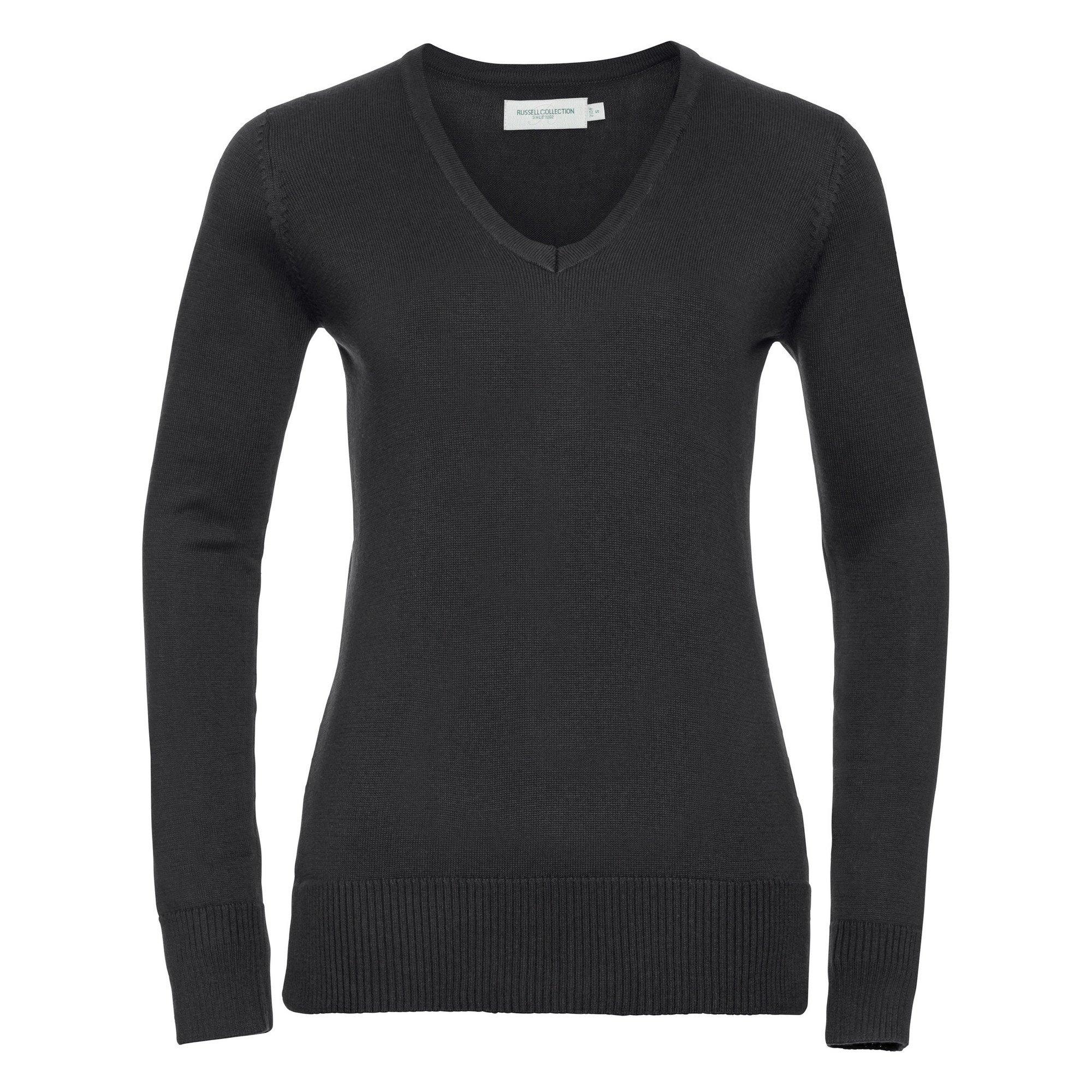 Image of Sammlung Vneck Gestrickte Pullover Damen Schwarz 3XL