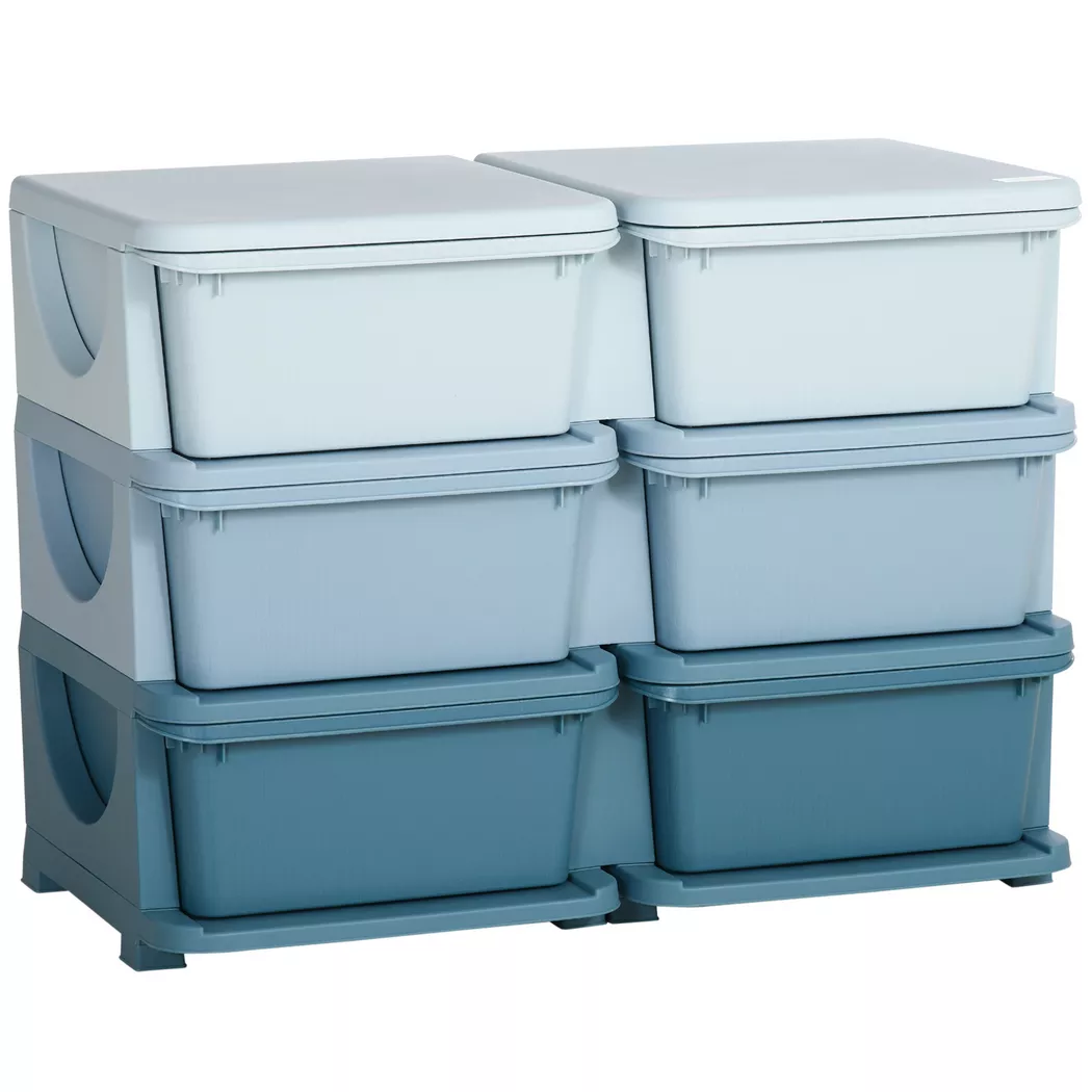 HOMCOM - Schubladenschrank, One Size, Blau