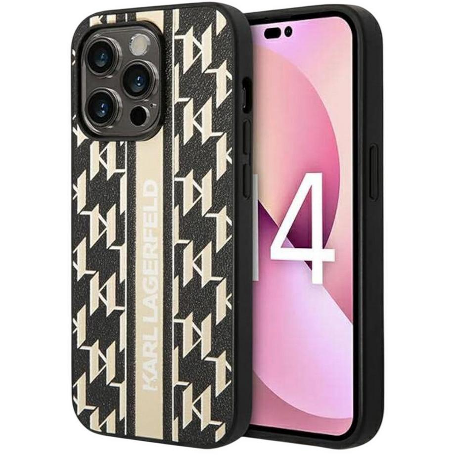 KARL LAGERFELD  Cover iPhone 14 Pro PU Monogram Stripe 