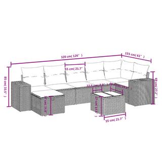 VidaXL Ensemble de canapés de jardin rotin synthétique  