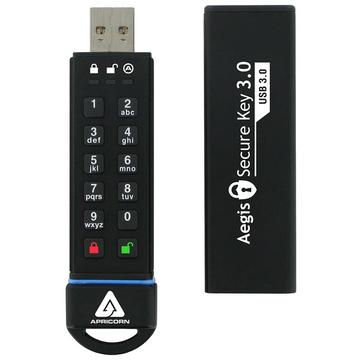 Apricorn Aegis Secure Key 3.0 USB-Stick 240 GB USB Typ-A 3.2 Gen 1 (3.1 Gen 1) Schwarz