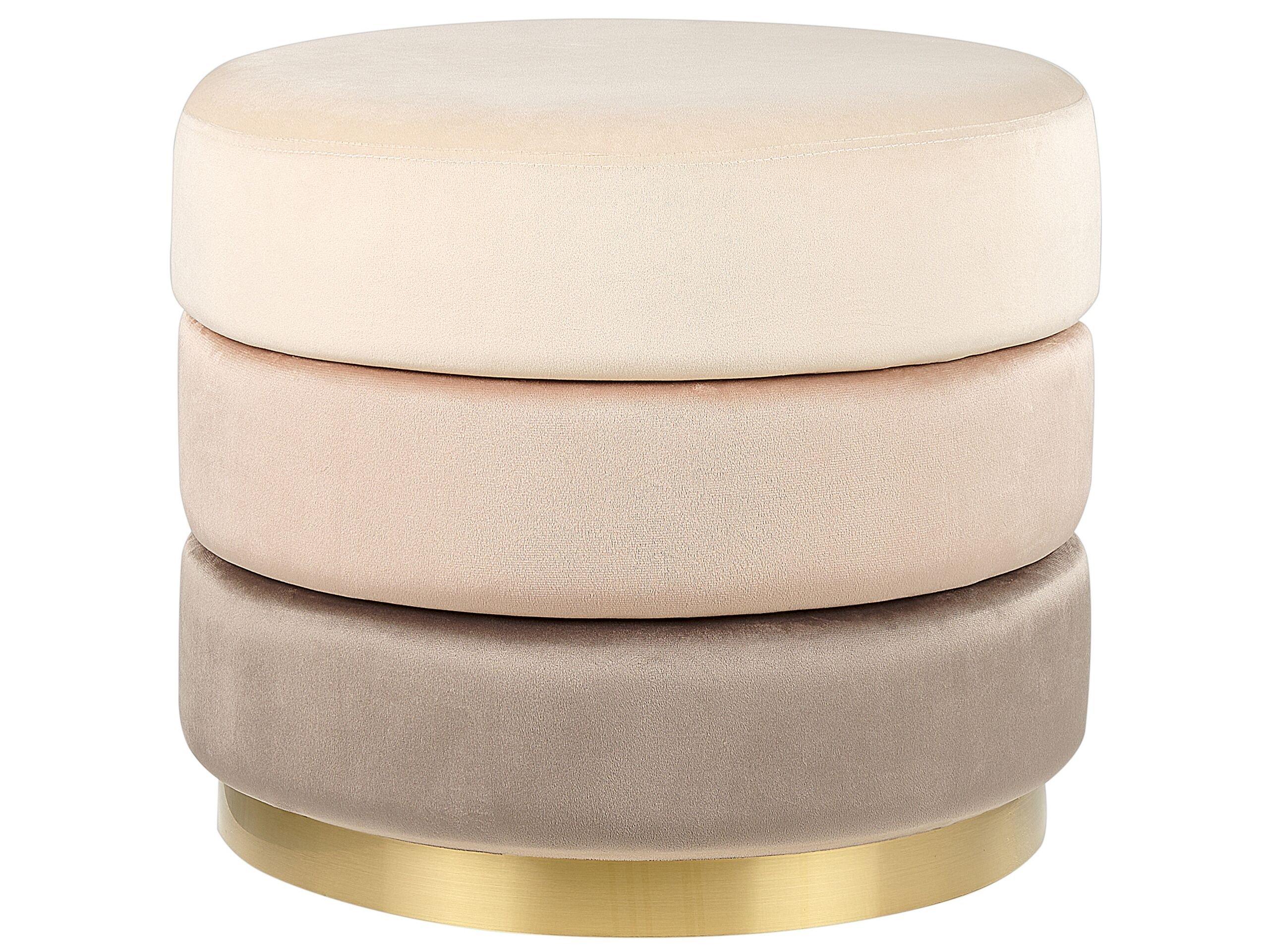 Beliani Pouf en Velours Moderne LOUIN  