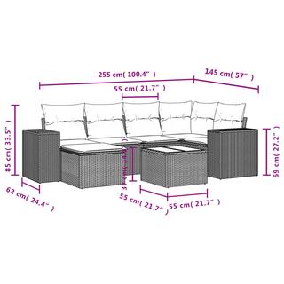 VidaXL Ensemble de canapés de jardin rotin synthétique  