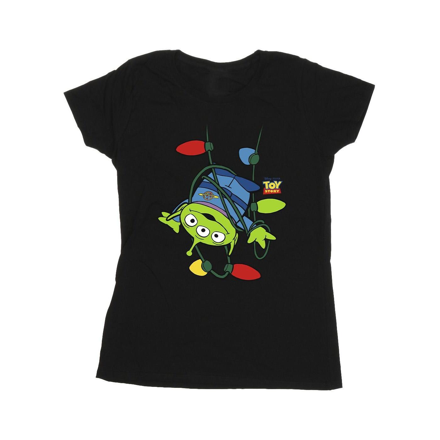 Image of Toy Story Christmas Lights Aliens Tshirt Damen Schwarz M
