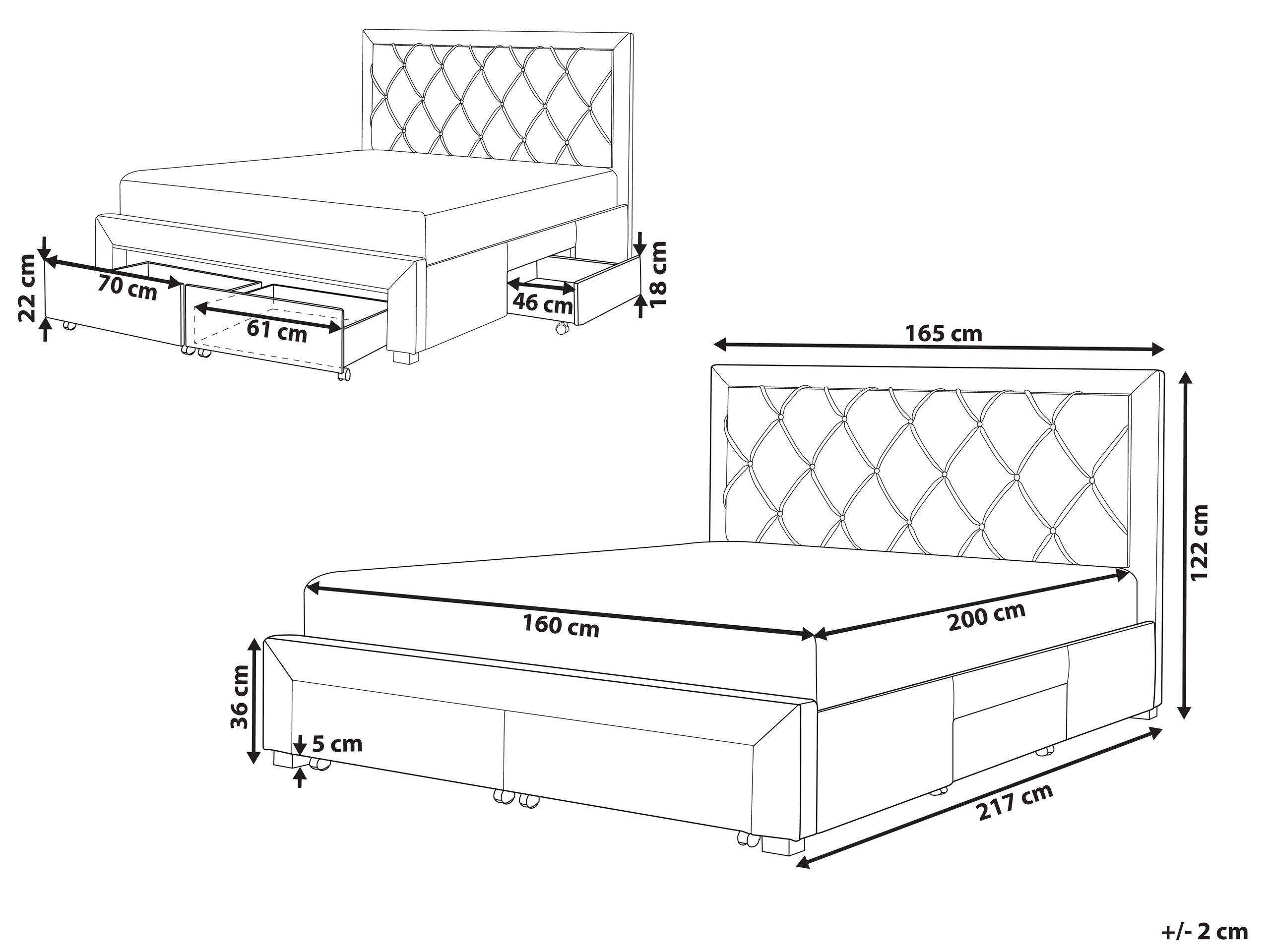 Beliani Letto contenitore en Velluto Moderno LIEVIN  