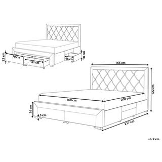 Beliani Letto contenitore en Velluto Moderno LIEVIN  