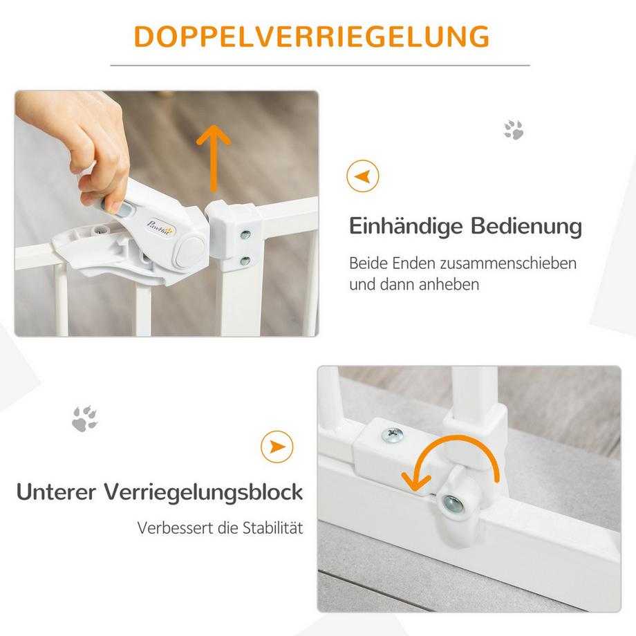Northio  Türschutzgitter Für Hunde Und Babys Ohne Bohren, Mit Schließautomatik, 74-80 Cm, Treppenschutz 