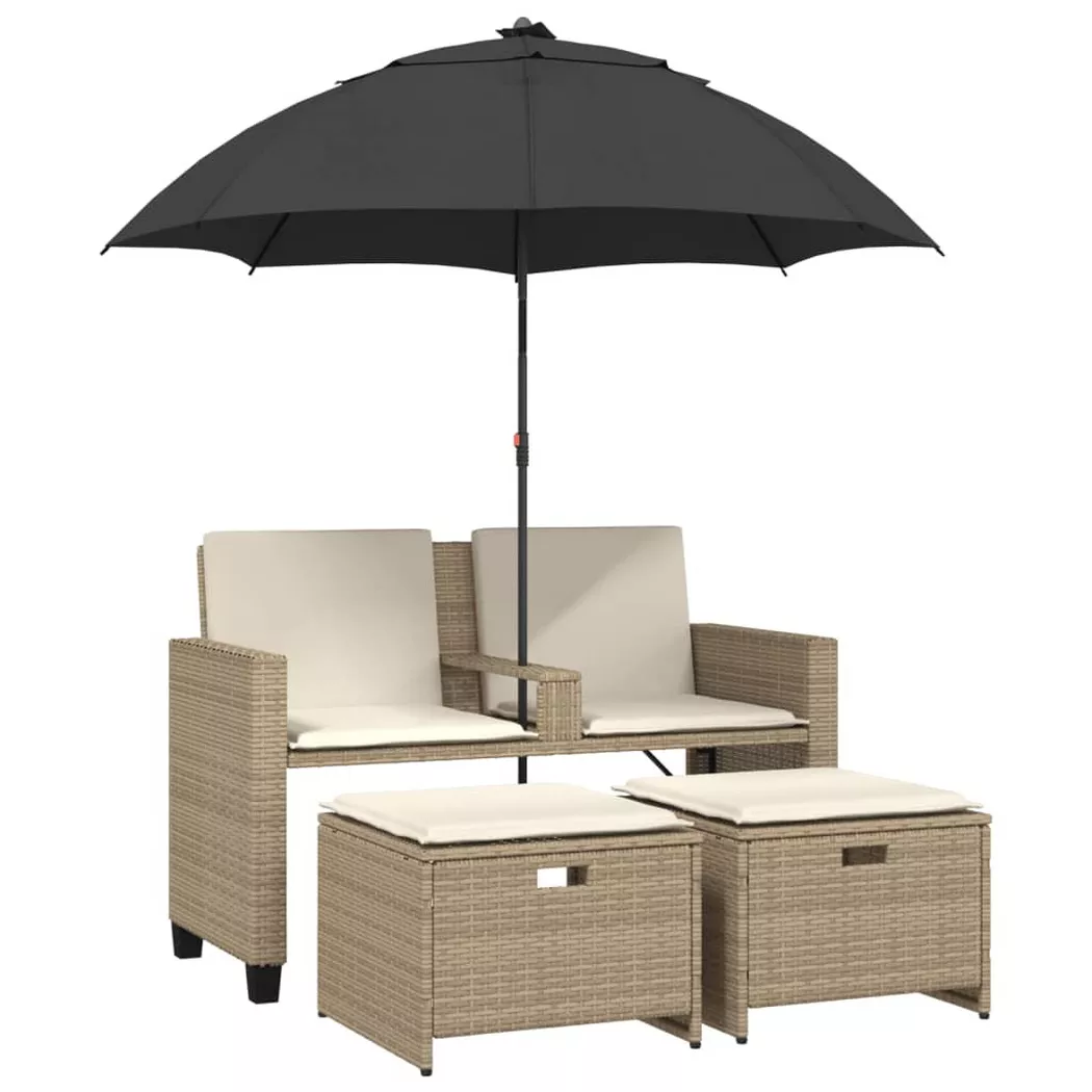 VidaXL - divano da giardino Polirattan, One Size, Beige