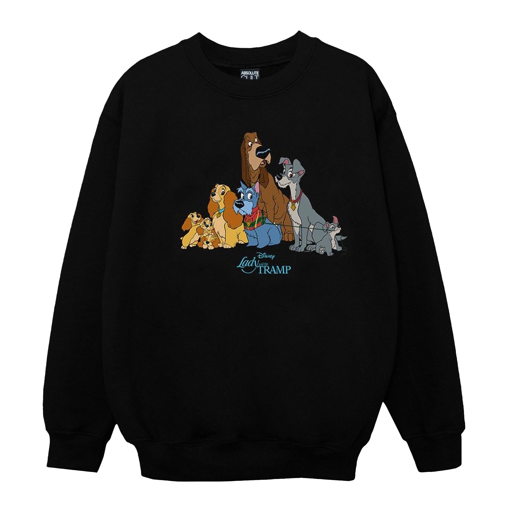 Image of Lady And The Tramp Classic Group Sweatshirt Unisex Schwarz 104
