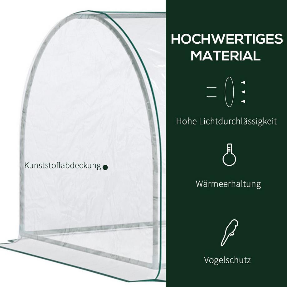 Northio Serra Con Porta, Telaio Freddo, Coltivazione Di Piante, Acciaio Pvc, 250X100X80 Cm  