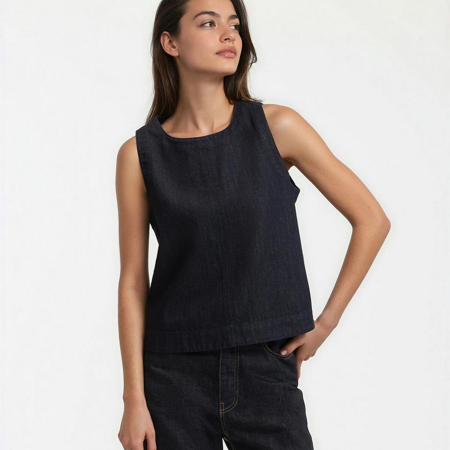 Ärmelloses Top aus Denim