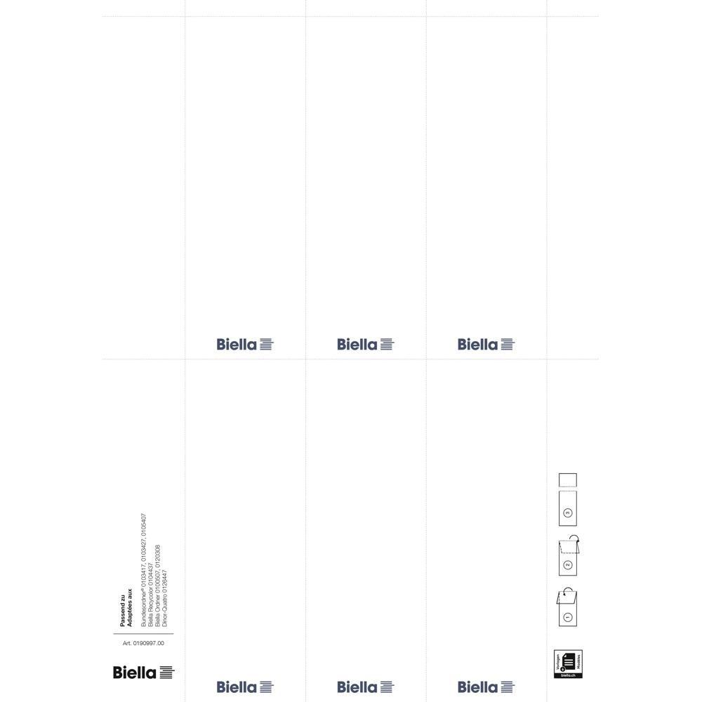 Biella  Étiquettes dorsales 7 cm 51 x 145 mm sur feuille A4 