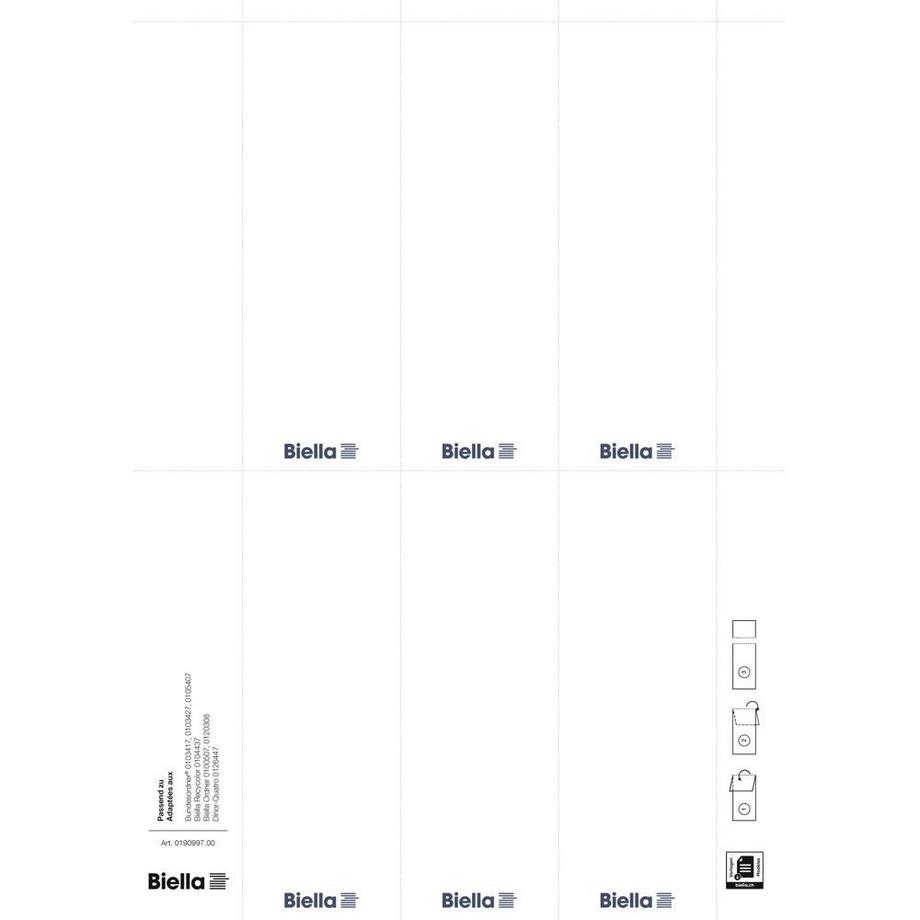 Biella  Rückenschilder 7 cm 51 x 145 mm auf Bogen A4 