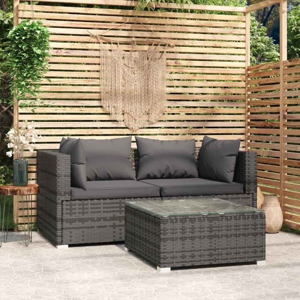 VidaXL set per salotto da giardino Polirattan  