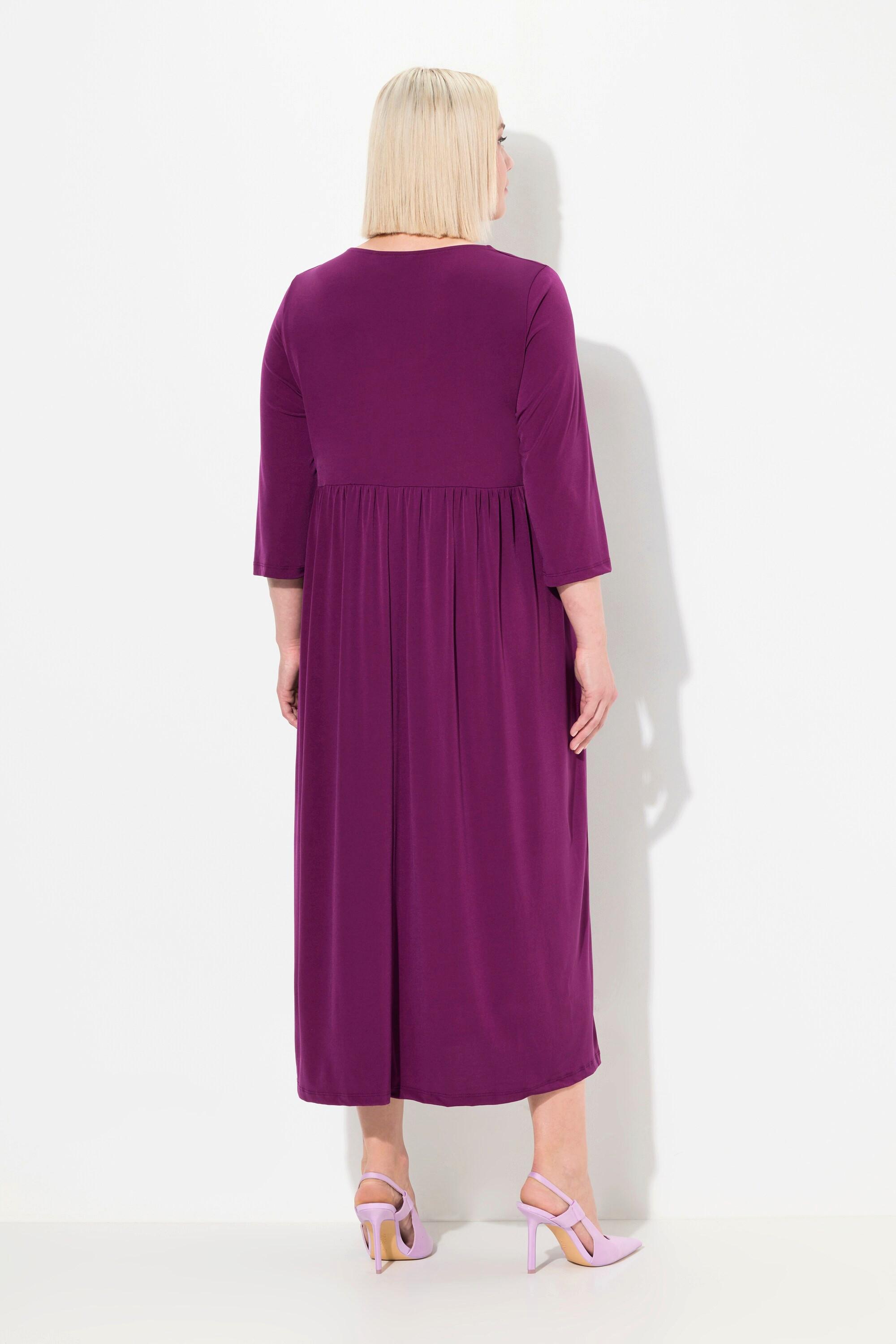 Ulla Popken Jerseykleid A-Linie Carree-Ausschnitt  