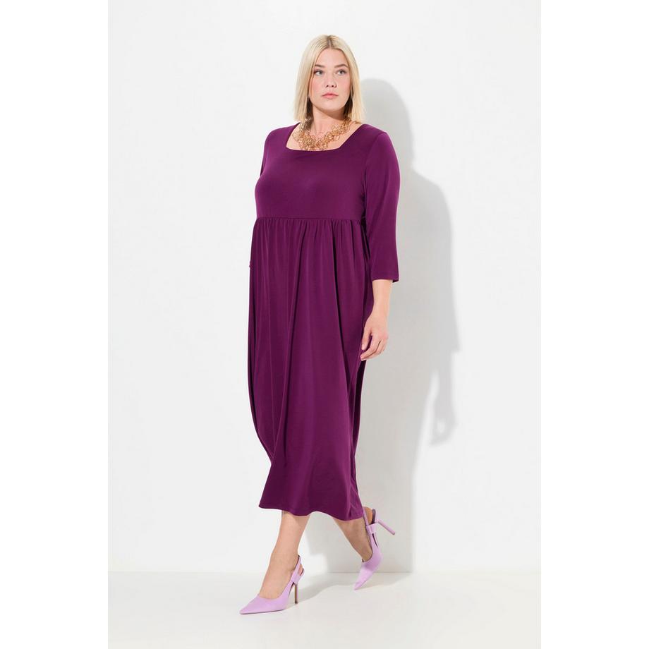 Ulla Popken Robe en Jersey Coupe Évasée Décolleté Carré  