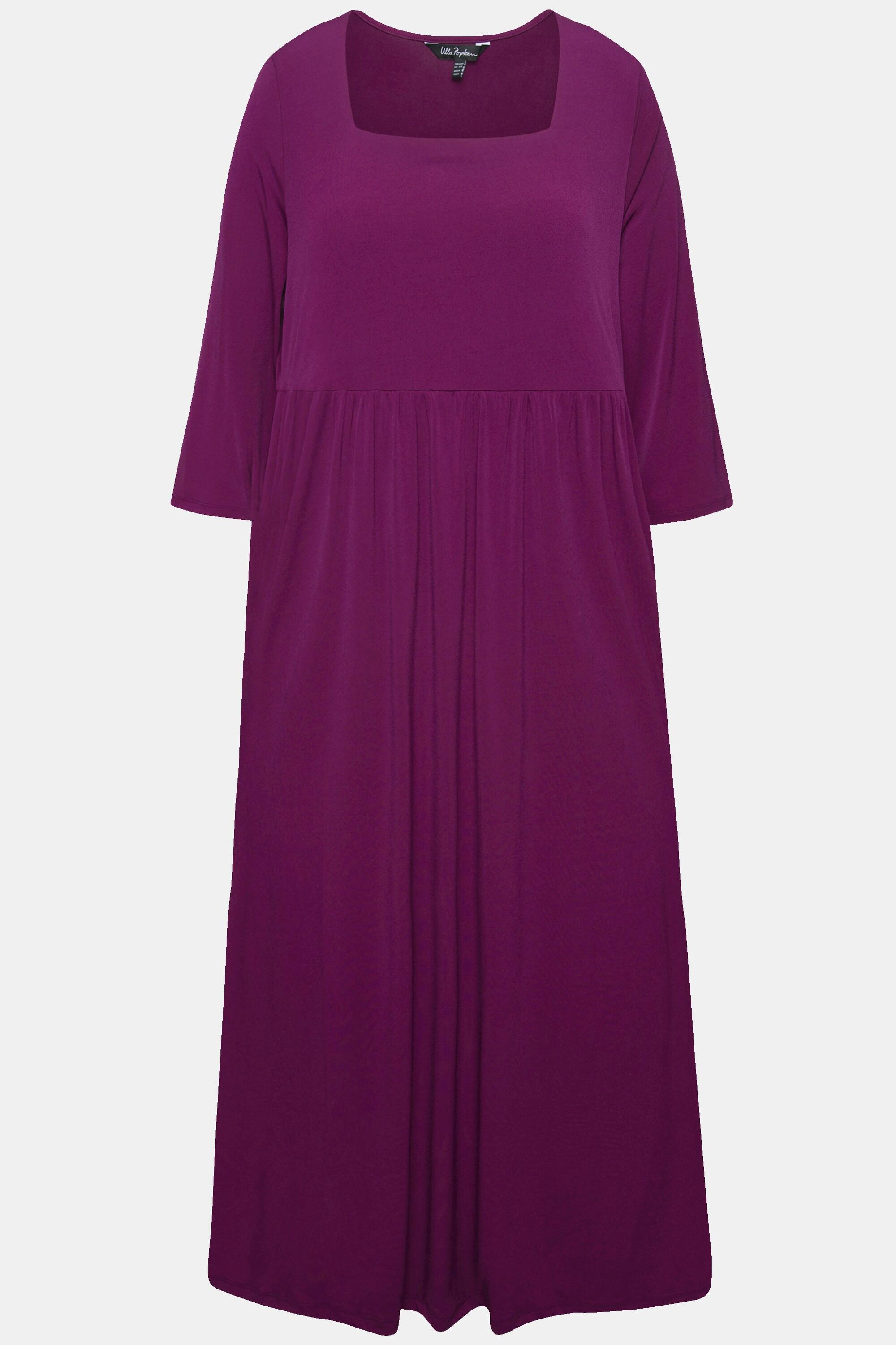 Ulla Popken Jerseykleid A-Linie Carree-Ausschnitt  