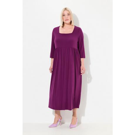 Ulla Popken Jerseykleid A-Linie Carree-Ausschnitt  