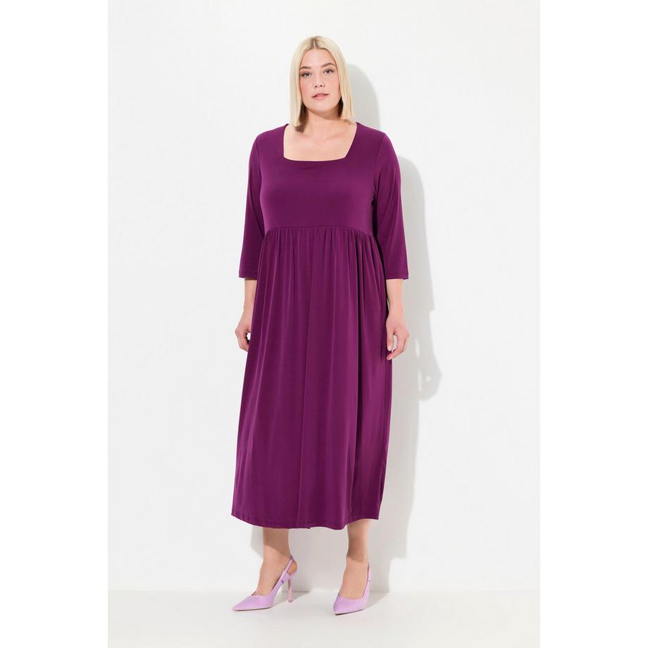 Ulla Popken Robe en Jersey Coupe Évasée Décolleté Carré  