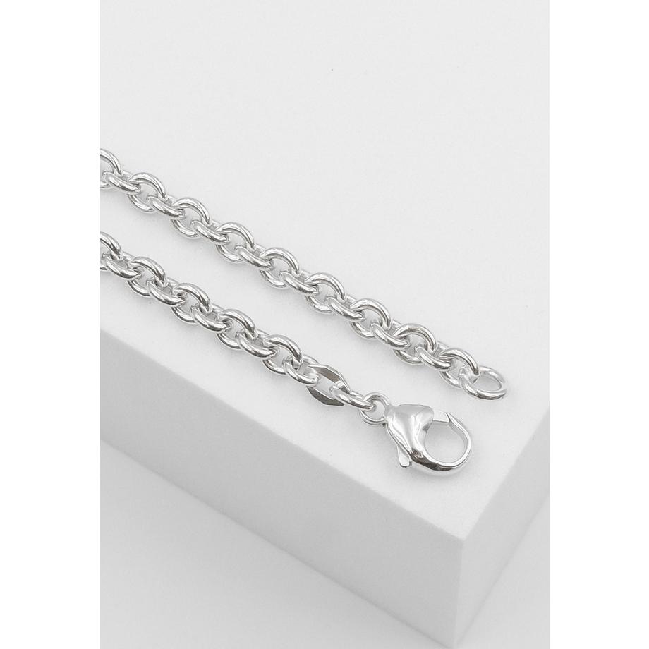 MUAU Schmuck  Collier forçat en argent 925, 4mm, 70cm 