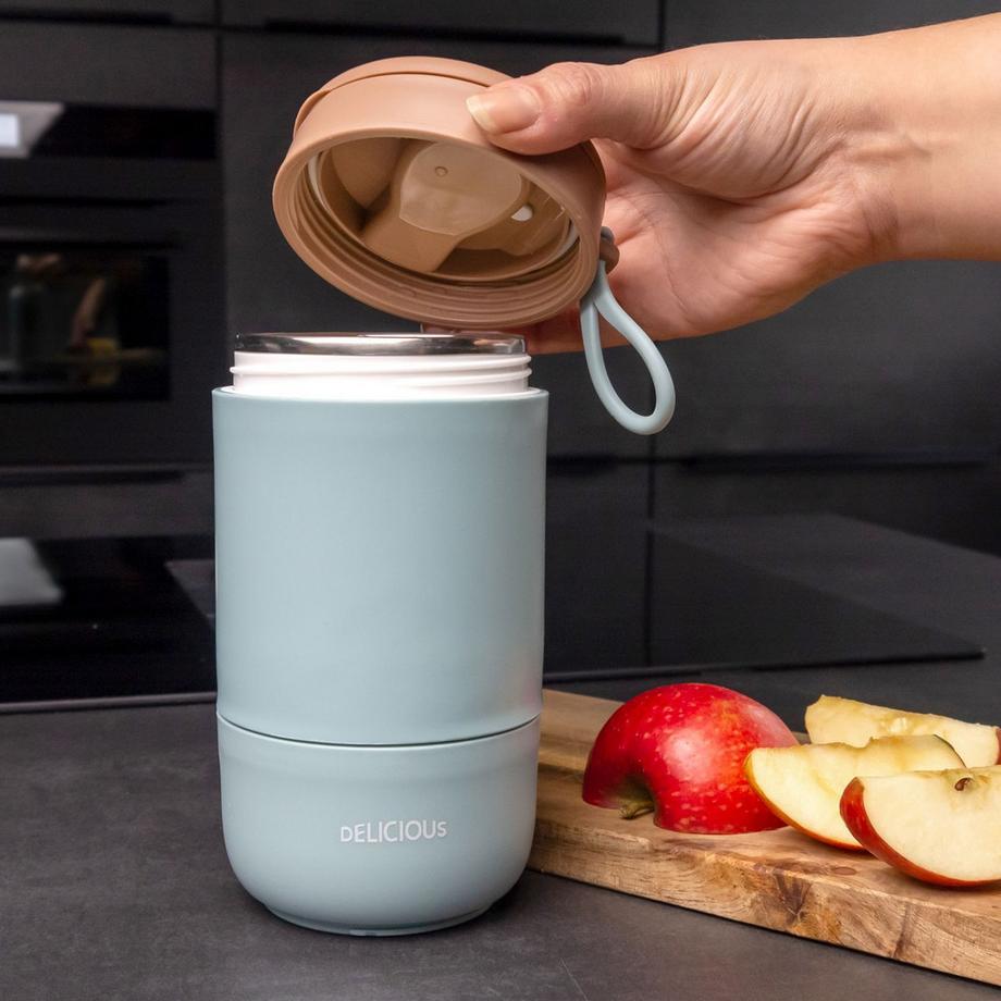 Intirilife Lunch Box Muesli Mug con due scomparti separati con coperchio Cucchiaio ad anello  