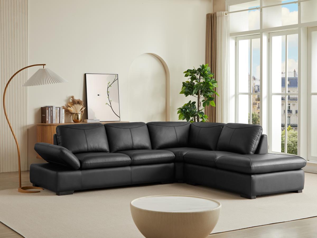 Vente-unique Ecksofa Leder ONYX II Ecke Rechts  