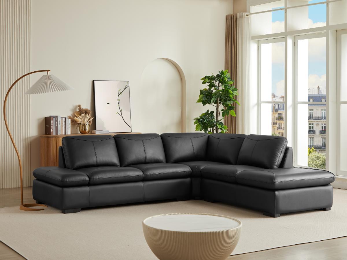 Vente-unique Ecksofa Leder ONYX II Ecke Rechts  