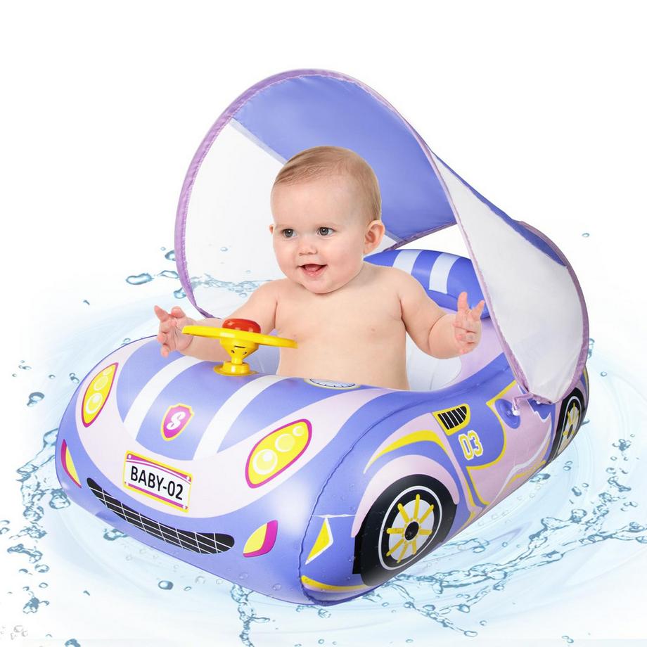 Schwimmring Baby mit Sonnendach und Doppelairbag