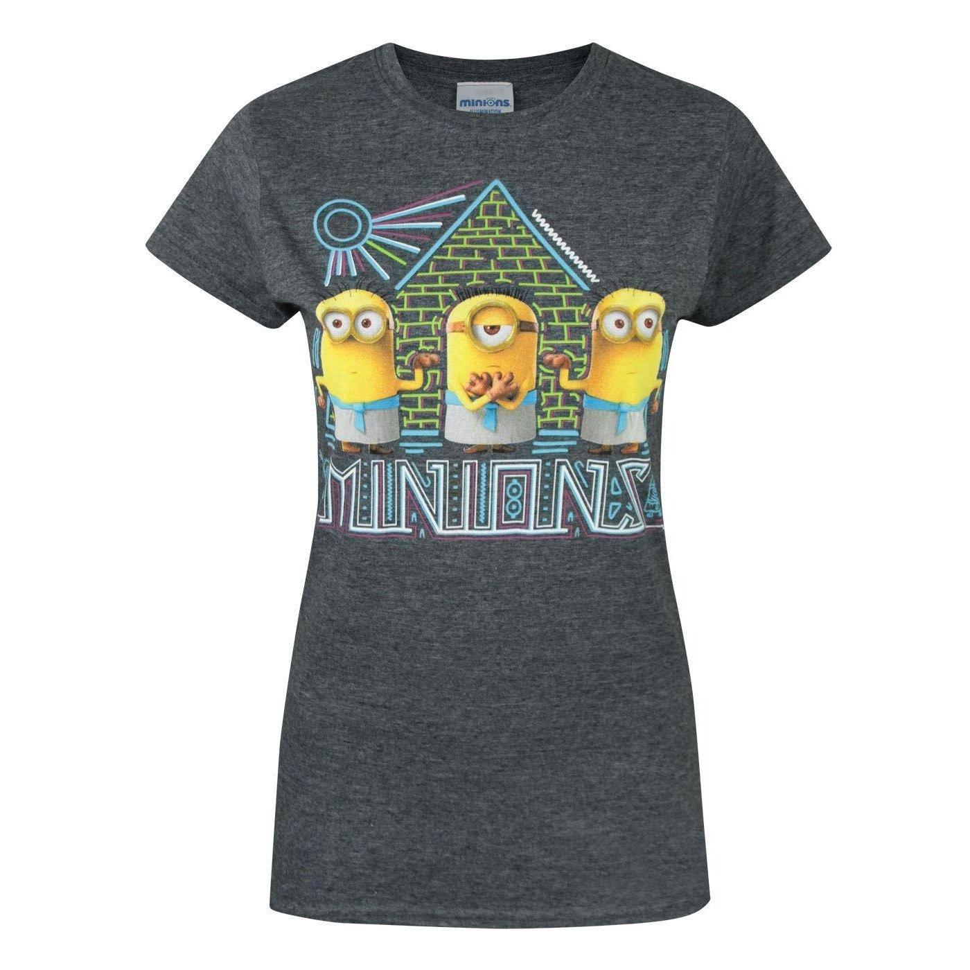 Image of Tshirt Mit Pyramidendesign Damen Charcoal Black M