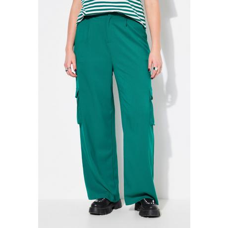 Studio Untold  Cargohose, High Waist, Wide Legs, teilelastischer Bund, Cargotaschen 