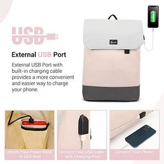 Only-bags.store Petit sac à dos pour ordinateur portable 14 pouces avec port de chargement USB et compartiment pour ordinateur portable, petit sac à dos étanche élégant mini pour les voyages, le bureau, le quotidien, l'école  