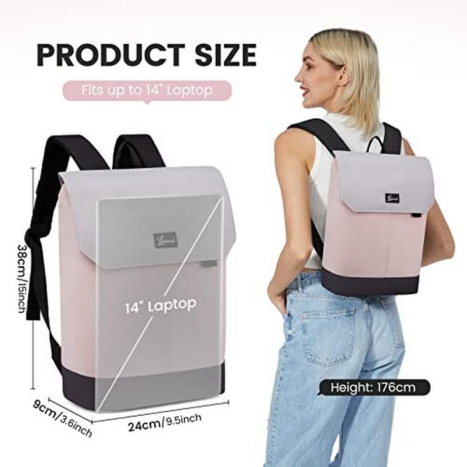 Only-bags.store Petit Sac à Dos pour Ordinateur Portable 14 Pouces avec Port de Chargement USB  