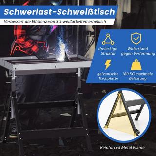 Northio Table de soudage mobile pliable avec 4 hauteurs réglables et table de travail à détails d'angle  