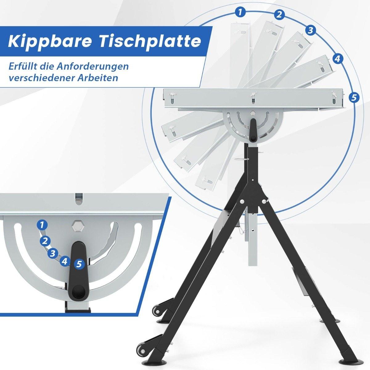 Northio Table de soudage mobile pliable avec 4 hauteurs réglables et table de travail à détails d'angle  